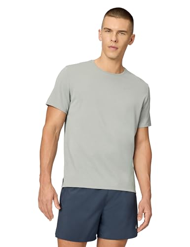 Nike Men's Miler Dri-Fit UV Short-Sleeve Running Top, Grey Fog/Particle Grey/Reflective Silver, X-Large