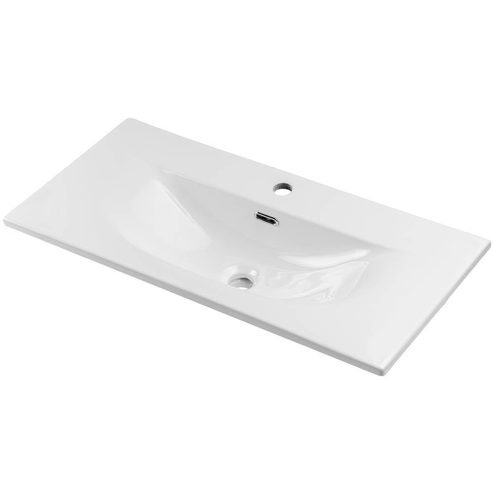 [en.casa] Badmöbel Skelbolu Waschtisch mit Unterschrank Badezimmerschrank 80 x 57 x 39 cm Waschbecken mit Unterschrank 2 Schubladen Badschrank Waschtischunterschrank hängend Eicheoptik