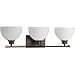 Progress Lighting P2089-20 Transitional Three Light Bath Bracket from Legend Collection Dark Finish, Antique Bronze