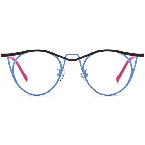 Image of FONEX Colorful Pure Titanium Glasses Frame Women Retro Round Eyeglasses F85782