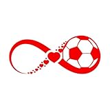 Schriftaufkleber Fußballspiel, Mannschaftssport, Liebe, Unendlichkeit 50.4x119.1cm Selbstklebend Rot