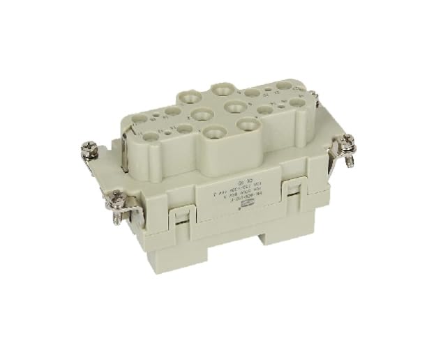 HDXBSCN Industrial Rectangular Heavy- Connector HDC HK-006.1/12-F core Han-Com® Han K6/12-F - (Style: A, Connector Type: Line Connector, Pins: 18P, Insert Type: Female Insert)