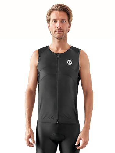 SLS3 Tri Top Men - Sleeveless Mens Triathlon Top – PRO Premium FX Material - 3 Pocket Triathlon Shirts for Men