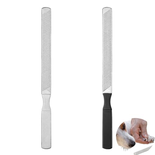 2 Pcs Dog Nail File Toe Nail File Professional 4 Sides Nail File Stainless Steel Nail Fail for Dogs Cats Rabbits and Other Pets