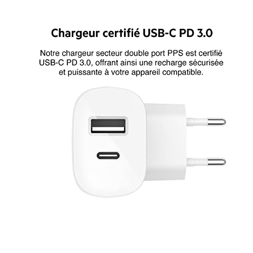Belkin Boostcharge bloc alimentation 37W USB-C PD 3.0 deux sorties - 3