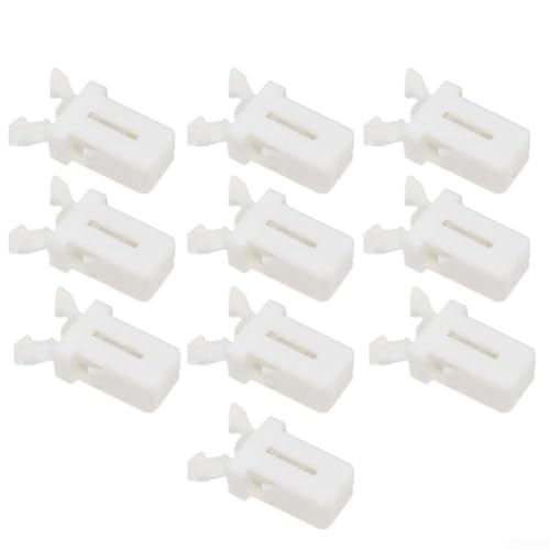 Zilimontt Cerradura de basura con interruptor de autobloqueo, clip de reparación de pestillo de plástico, compatible con tapa táctil, cubos de basura de cocina y cajas de almacenamiento, (blanco, 10