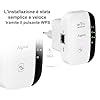 Ripetitore Wireless WiFi Extender e Access Point per Casa, Amplificatore Segnale WiFi, Velocità Single Band 300Mbps, Porta LAN, Pulsante WPS, Compatibile con tutti i modem router wifi