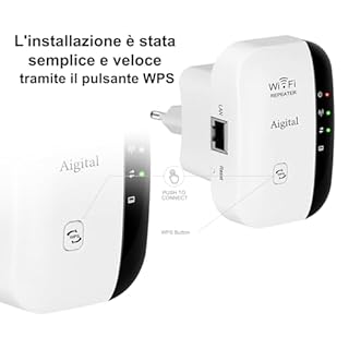 Ripetitore Wireless WiFi Extender e Access Point per Casa, Amplificatore Segnale WiFi, Velocità Single Band 300Mbps, Porta LAN, Pulsante WPS, Compatibile con tutti i modem router wifi