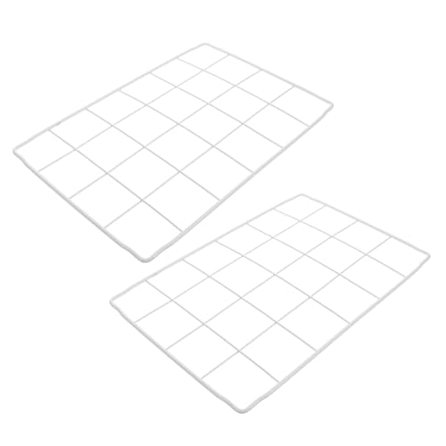 Amosfun 2pezzi Organizer per Congelatore in Filo Metallico Bianco Divisore per Ripiano Griglia Salvaspazio per Congelatore e Frigorifero