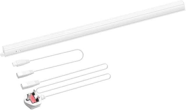 ENUOTEK Connectible 9W LED Under Kitchen Cabinet Light, Kitchen Cupboard Worktop Lamp, Neutral White 4000K, Length 573MM with Power Plug, Replace T5 Fluorescent Light Fixture, Pack of 1 Lamp