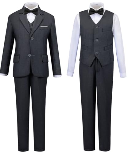 Image of Boys Suit for Kids Formal Slim Fit Tuxedo Suits Ring Bearer Outfit
