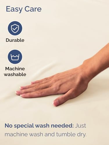 Image of Deep Twin XL Fitted Sheet - College Dorm Room Essentials - Off White | Easily Fits 18 inch to 24 inch Mattress, Wrinkle Resistant, Soft, Breathable & Comfy, Extra Deep Pockets Fitted Sheet