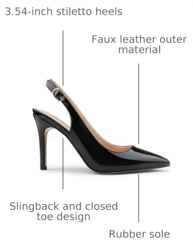 Image of JOY IN LOVE Womens Slingback High Heels Stiletto Pointed Closed Toe Pumps