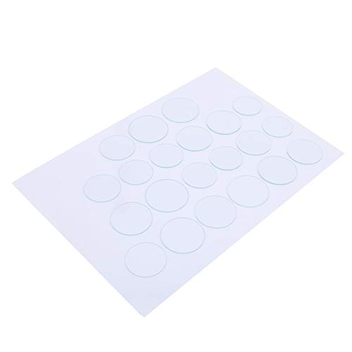 Estink Watch Lens, 21pcs 35‑45mm Flat Watch Glass Lens Set Smooth Border Mineral Glass Crystal Replacement for Watchmaker Repair Thickness 1.2mm
