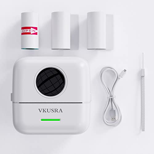 VKUSRA Mini impresora para smartphone, impresora térmica de bolsillo, impresora móvil para notas de estudio, agenda diaria, notas, etiqueta, impresora Bluetooth compatible con Android iOS Cover