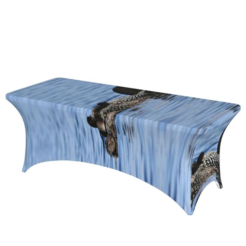 Nappe extensible élasthanne oiseaux 1,8m pour décorer un repas de mariage