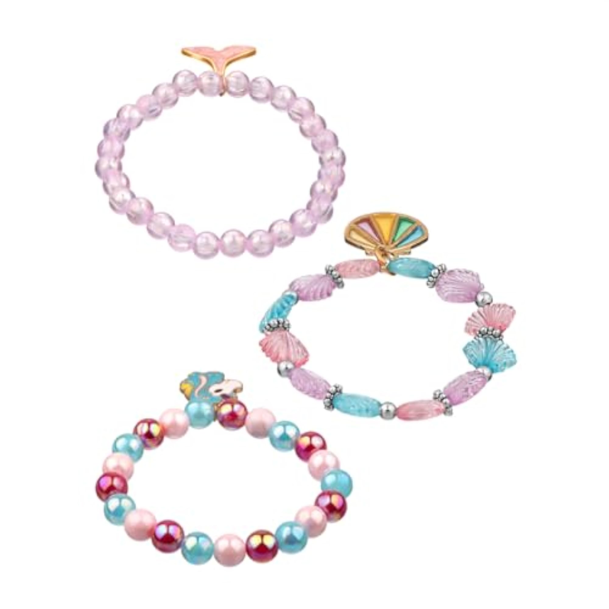 3pcs Charm Beads Bracelet Combo for Girls Birthday