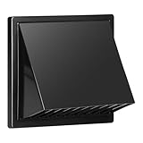 MIRATIC Grille Ventilation Extérieure Murale avec Clapet Anti-Retour Sortie VMC avec Capuchon Anti-Pluie Grille Aeration Carrée en ABS (gris, 80-150 mm)