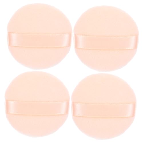 PartyKindom 4pcs Round Makeup Applicator Sponges Non-fluorescent Powder Puff for Foundation Buffing Puff for Face Powder Gentle on Skin for Salon Home Travel