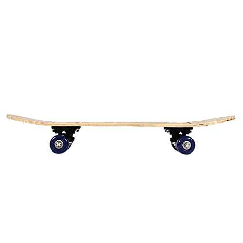Patineta completa para niños, con ruedas de madera de arce, longboard sólido en blanco
