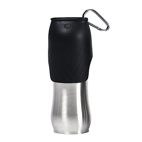 HEMOTON Pet Water Bottle Dispenser Dog Water Bottle Stainless Steel Portable for Outdoor