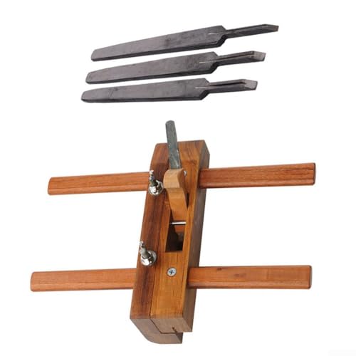 Ergonomischer Nuthobel aus Holz, Hochgeschwindigkeitsstahlboden für Haltbarkeit, geeignet für Holzhandwerk-Enthusiasten, inklusive Klingen (D)