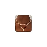 TINGN Collar de oro con inicial para mujeres y niñas, chapado en oro de 14 quilates, delicado y bonito colgante personalizado de la A a la Z, collar en capas para mujeres, joyas, regalos de cumpleaños