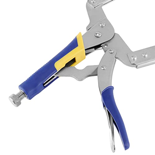Image of HOZEON 3 PCS 14 Inch C Clamp Locking Pliers, Heavy Duty Welding C Clamp Pliers with Swivel Pads, Vise Grip Locking Pliers Face Clamps for Woodworking, Welding, Building