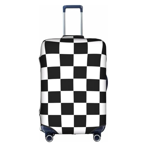 Suitcase Covers Black And White Plaid Luggage Suitcase Cover Protector Luggage Washable Covers Elastic Travel Trolley Protector Cover Fits 18-32 Inch Luggage