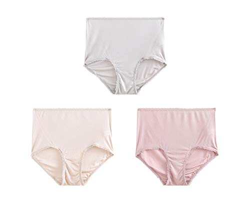 Joyunii Damen Panties 100% Seide Slip Hohe Taille Unterhosen Spitze Unterwäsche Antibakterielle Hipsters Cover