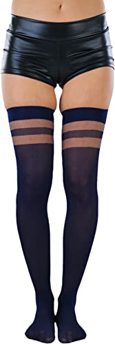 Image of ToBeInStyle Women's Nylon Thigh High Schoolgirl Opaque Stockings