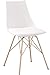 OSP Home Furnishings Oakley Mid-Century Modern Bucket Chair, Faux Leather,White