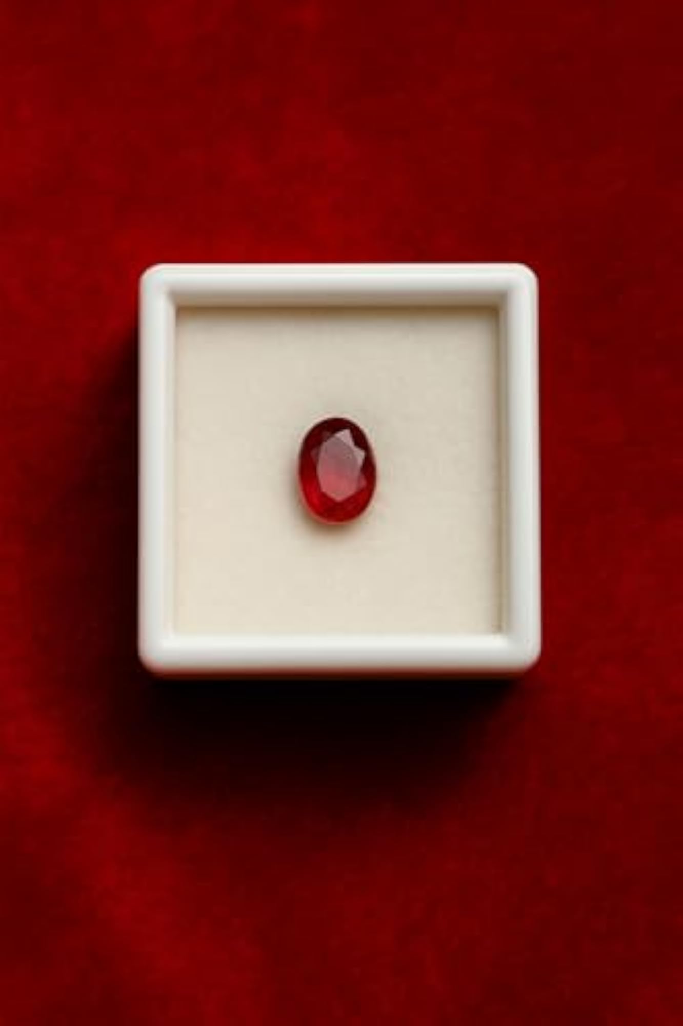 Natural Oval-Cut Ruby Gemstone, Purlish Red