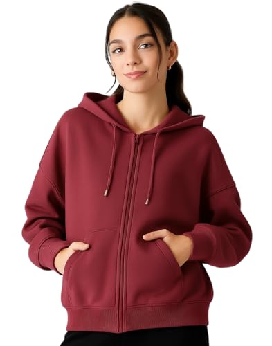 Image of ADBUCKS Women's Oversized Winter Jacket Sweatshirts Casual Drawstring Clothes Zip Up Hoodie with Front Pocket Ii Womens Hoodies Ii