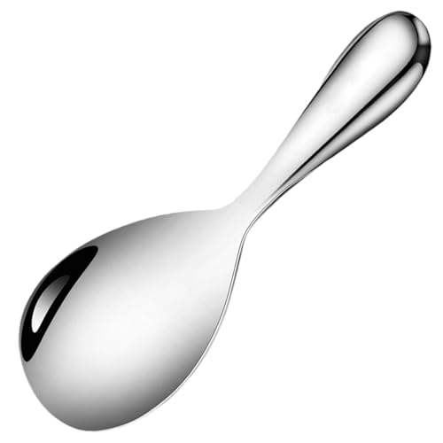 Cuchara De Paleta De Arroz - Cuchara Para Olla De Arroz | Espátula De Arroz Con Cuchara De Sopa De Acero Inoxidable, Cuchara De Arroz Reutilizable