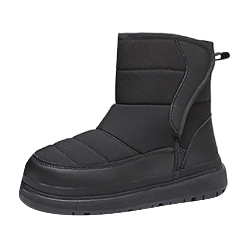 Botas de nieve para niñas y niños, cálidas, suaves, con forro polar, antideslizantes, para interiores y exteriores, Black, 33 EU