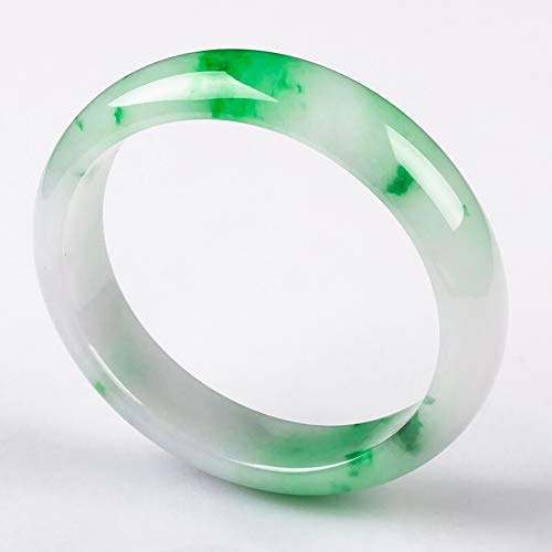 Bracelet en jade d'imitation grain de glace fleur flottante de jadéite verte pour femme