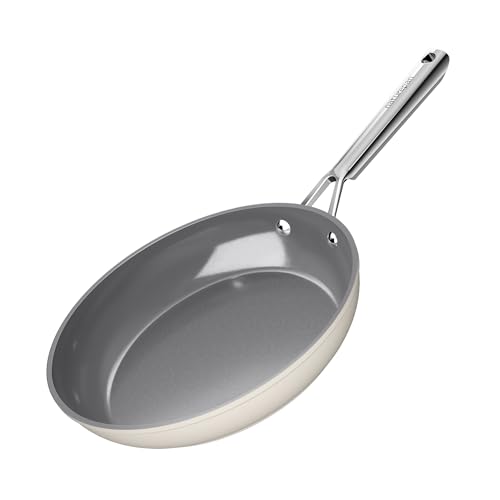 naturepan Poêle Céramique Diamant Titane 28 cm - Revêtement Antiadhésif Sans PTFE/PFOA/PFAS - Poignée Restant Froide - Compatible Induction & Four -...