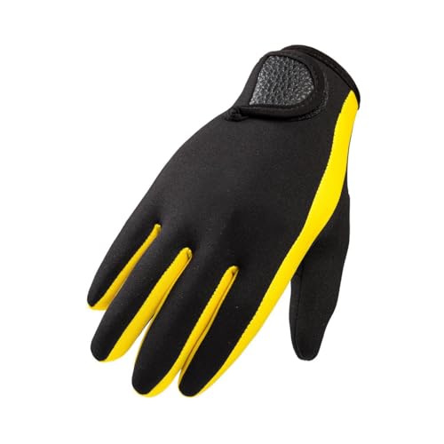 ダイビンググローブ ファッション ウォータースポーツ シュノーケリング 水泳 水中手 防寒 滑り止め 暖かいミトン 男性用 イエロー M, 黄色