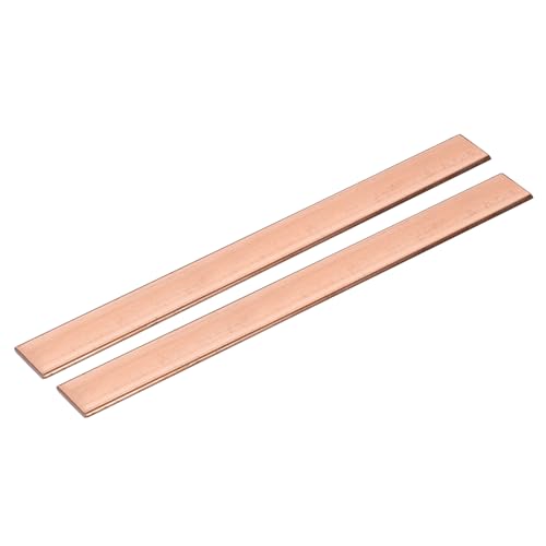 QUARKZMAN 2Pcs Barre Plate En Cuivre, 1/8" Epaisseur x 25/32" Largeur x 8" Longueur Barre En Cuivre Pour Electrique (3mm x 20mm x 200mm)