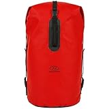Highlander Wasserdichter Dry Bag 70 l – Duffle Roll Top Rucksack – abnehmbarer Rucksack mit verstellbaren Riemen – ideal für Kanufahren, Angeln, Rafting, Schwimmen, Bootfahren und Snowboarden (rot)
