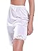 Women Loose Half Slip Shorts Loose Fit Lace Trim Pettipants Culotte Slip Bloomers Split Underwear Shorts (C-White, XXXL)