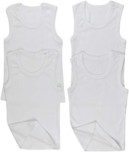 Image of ToBeInStyle Girl's 4 Pack 100% Cotton Ruffle Hem Tank Tops Super Soft Undershirts