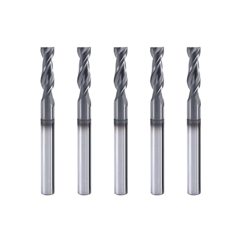 Image of ISB 1 /8'' Carbide Square End Mill Set, 2 Flute Micro Grain Carbide End Mill Bits for Alloy Steels /Hardened Steels /Stainless Steel, 5 Pieces