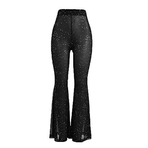 Ralcosuss Women’s Moon Star Flare Pants High Waist Stretchy Bell Bottom Wide Leg Trousers Long Leggings Yoga Dance Pant4