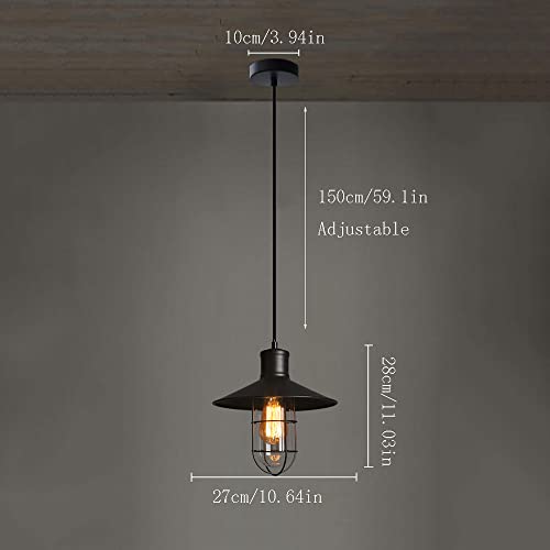 Dzqwll Industrial Vintage Pendant Light Bird Cage Shape Hanging Lamp Fixtures Lighting Iron Drop Ceiling Light For Kitchen Island Vintage Loft 1 Light Chandelier Adjustable Height #TOP6
