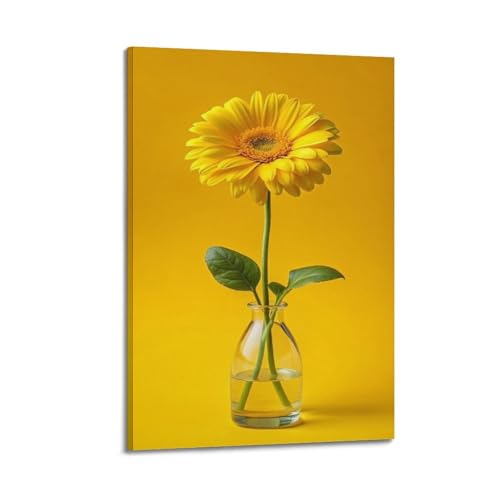 Poster Gerbera Jaune Premium ZHOUKEG Impression d'Art 40x60cm