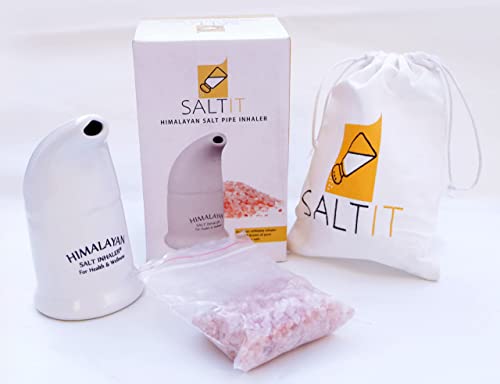 SALTIT Original Himalayan Salt Pipe with Natural Himalayan Pink Salt Crystals, Standard Size, Compact Design, Refillable, Additive Free