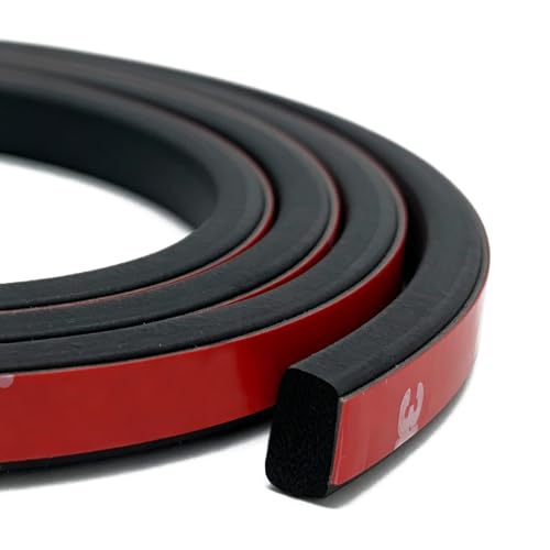 Image of Weather Stripping Seal Strip for Doors /Windows 13Feet, Self-Adhesive Soundproofing Rubber Weatherstrip Gap Blocker, Black