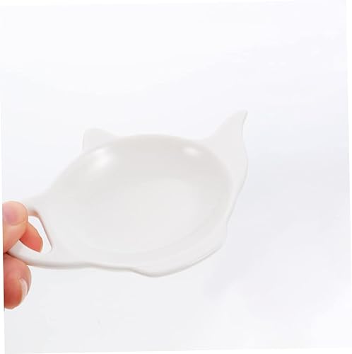 Miniatura 7 de HEMOTON 3 piezas de tetera de cerámica con forma de tetera para bolsitas de té, organizador de cucharaditas, bordes lisos, fácil de limpiar para